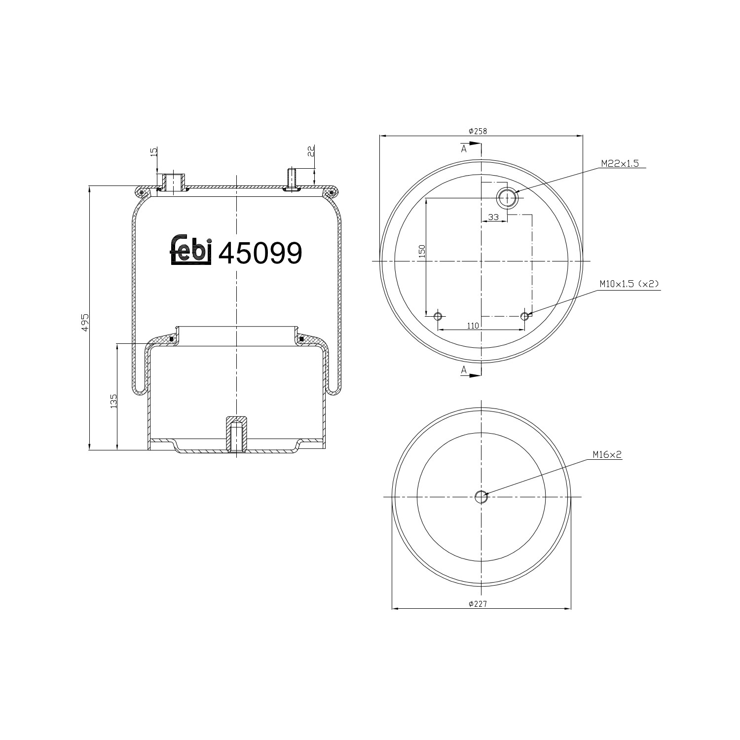 Пневмоподушка/Пневморессора моста заднього W01M588368 Firestone